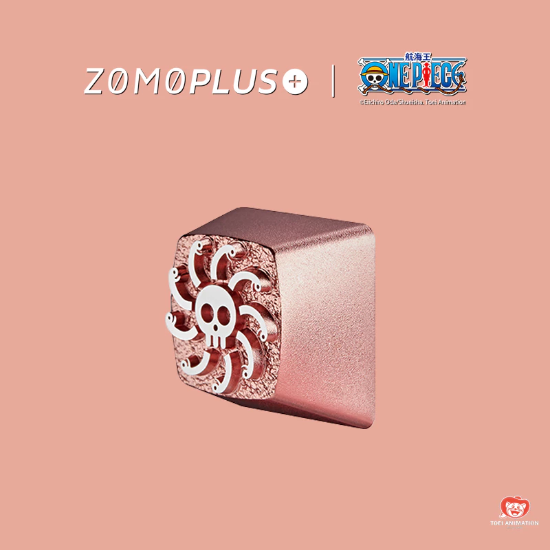 ZOMOPLUS One Piece Aluminum Artisan Keycap - Boa Hancock Side angle of ZOMOPLUS Boa Hancock Keycap, showcasing vibrant colors and character-inspired design elements.