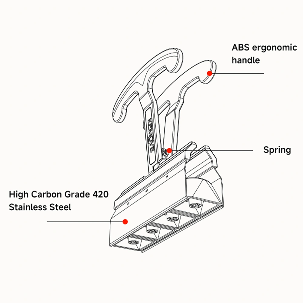 KEMOVE P11 4-Key Keycap Puller KEMOVE P11 Keycap Puller construction, featuring high-quality stainless steel and ABS for strength.