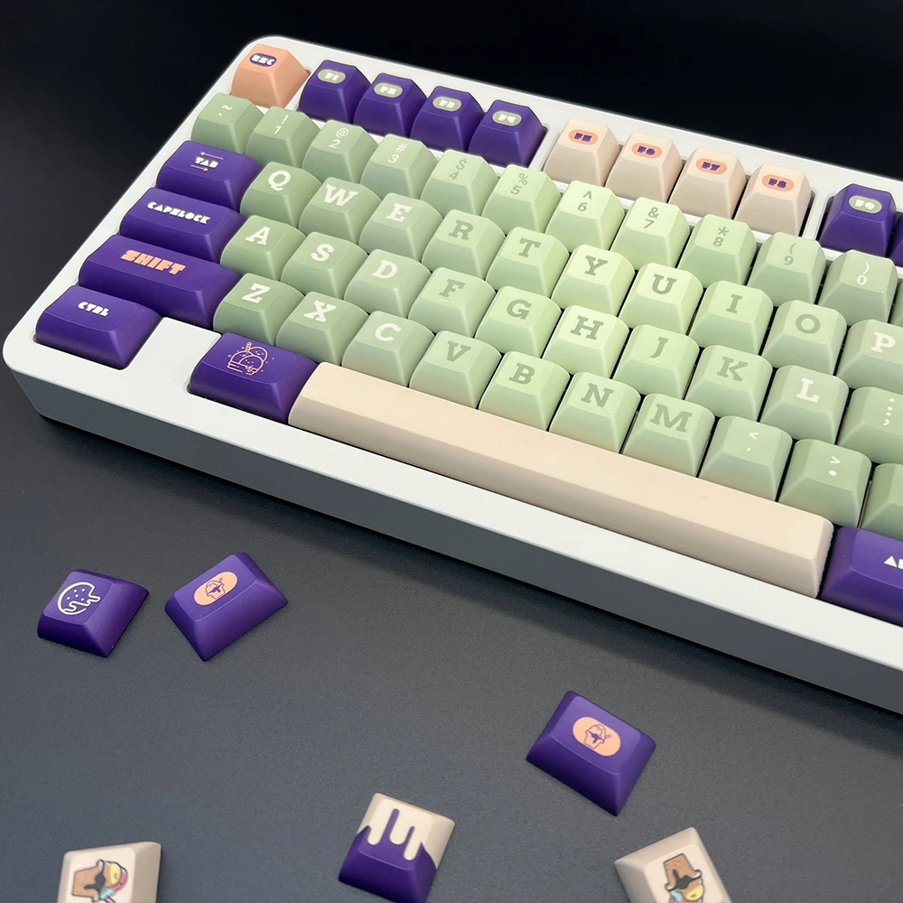 Rocket Hammer Ice Cream KCA keycap set with ice cream-inspired color palette.