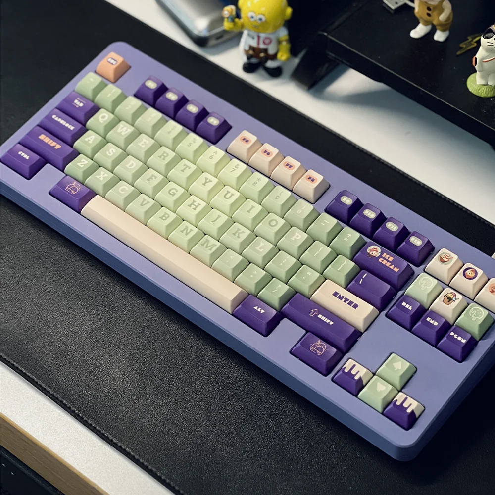 Rocket Hammer Ice Cream KCA keycap set with ice cream graphics.