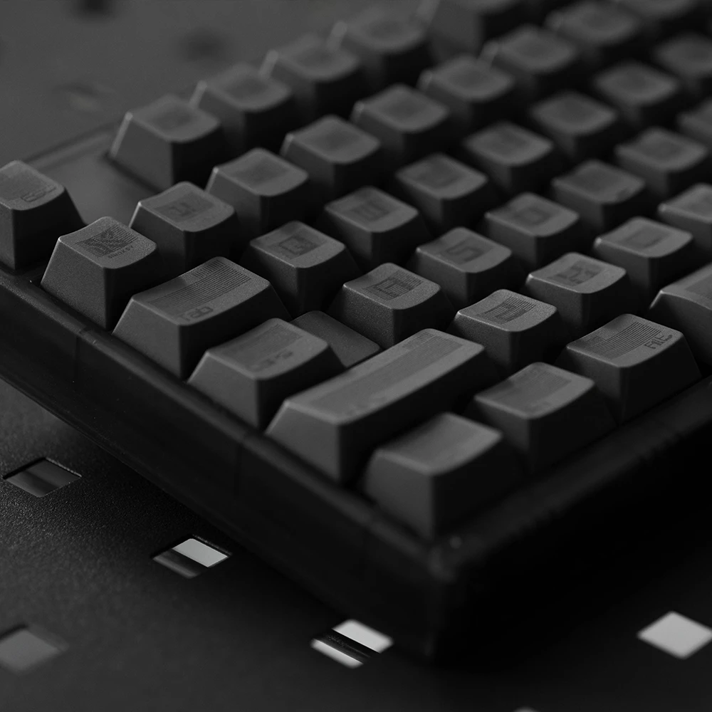 SINOKEY Moire Pattern keycap set with a retro black design in Cherry profile.