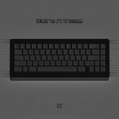 sinokey-moire-pattern-retro-black-keycap-set-cherry-profile Retro stripes design on black PBT keycaps for a sleek mechanical keyboard look.