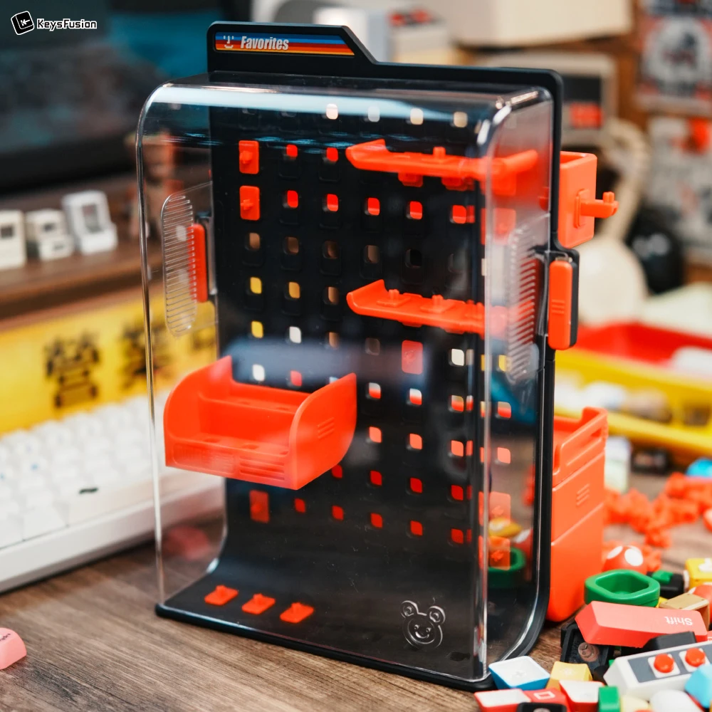 keysfusion-keycap-storage-display-pegboard-case-black-red Keycap Storage & Display Pegboard Case