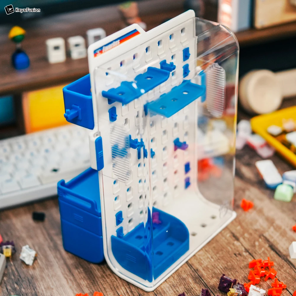 keysfusion-keycap-storage-display-pegboard-case-white-blue Keycap Storage & Display Pegboard Case