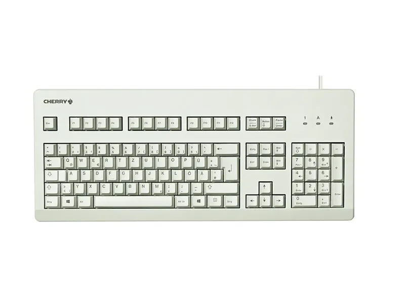 Cherry Profile Keycaps Guide: Why Enthusiasts Love Them (2026) Cherry G80-3000 mechanical keyboard with original Cherry Profile keycaps classic beige colorway showing sculpted row heights