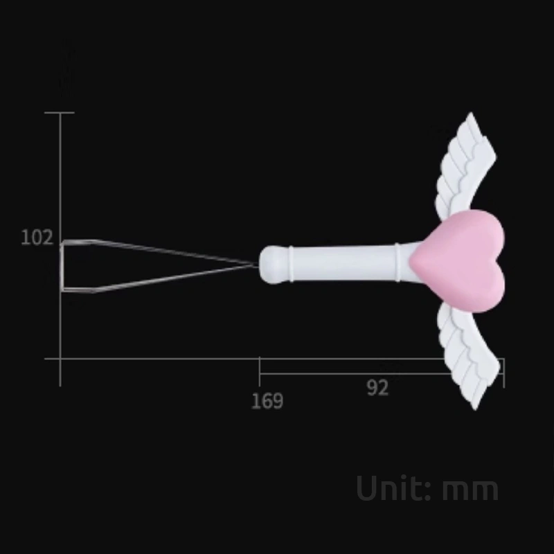 Fairy stick keycap puller dimensions showing 169mm length with angel wing design