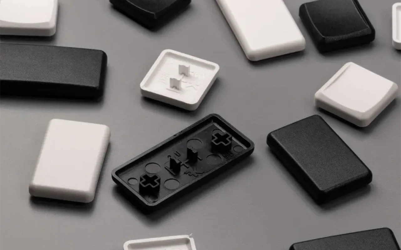 Kailh Choc low profile keycaps showing specialized mounting design incompatible with standard MX switches