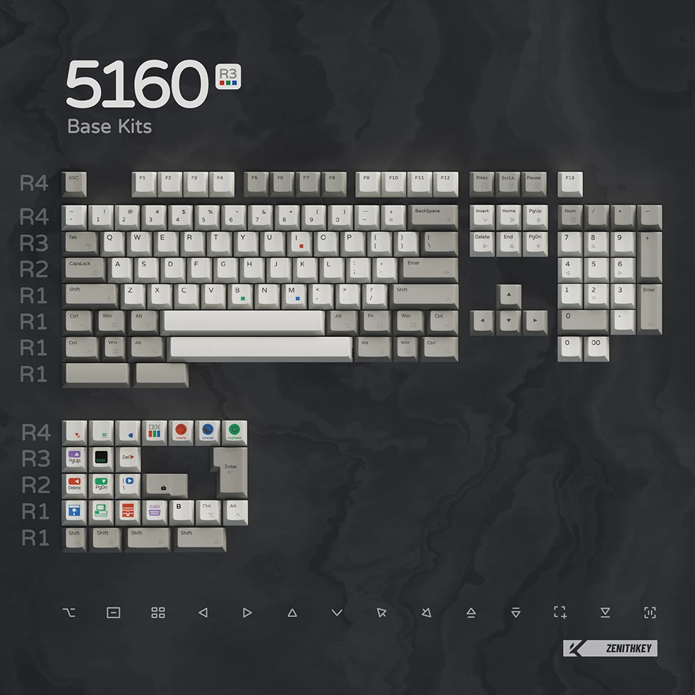 ZenithKey Vintage IBM 5160 Cherry Profile Keycaps