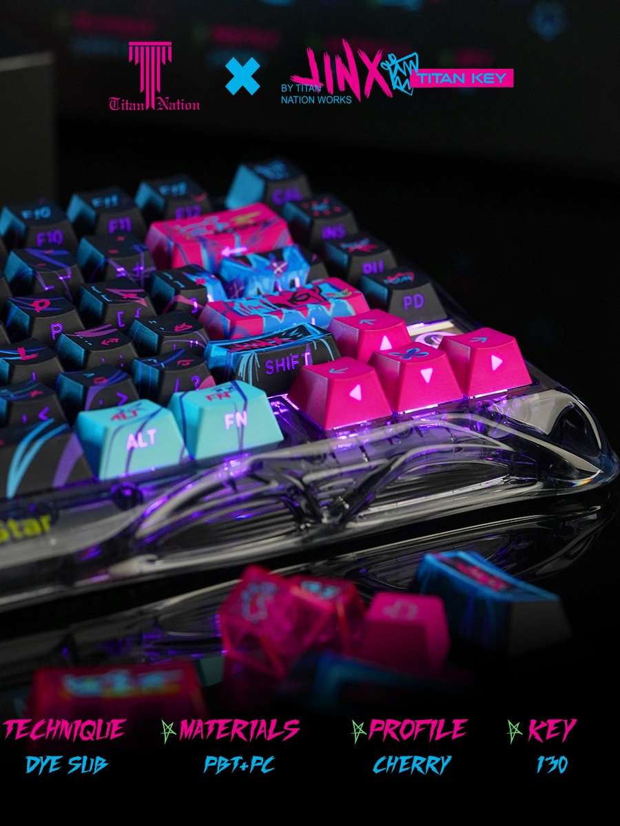 Arcane Jinx Nuclear Power Cherry Profile Side-lit Keycaps