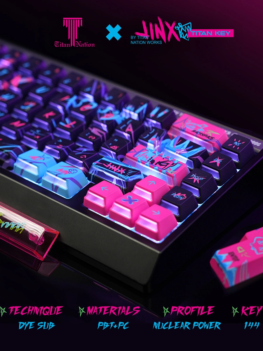 Arcane Jinx Nuclear Power Cherry Profile Side-lit Keycaps