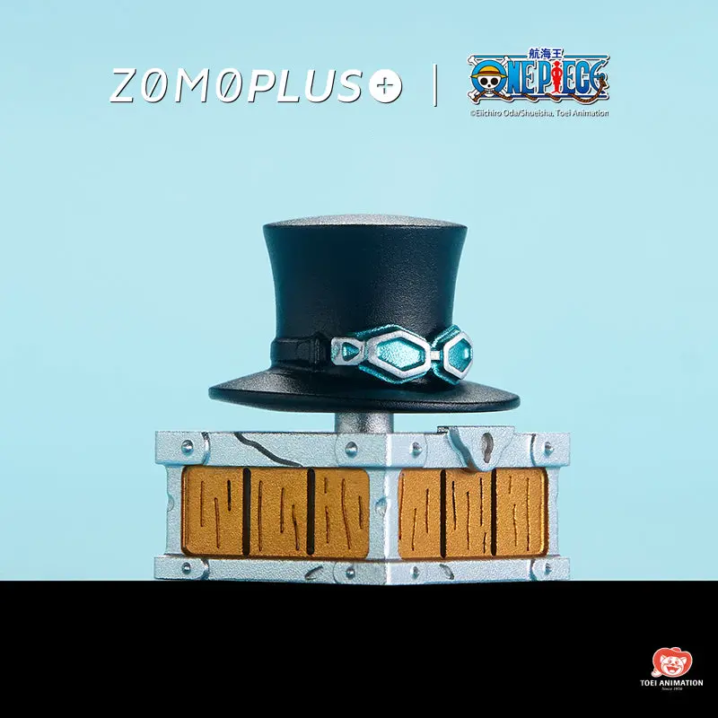 Front view of ZOMOPLUS One Piece Sabo hat keycap with rotating mechanism.