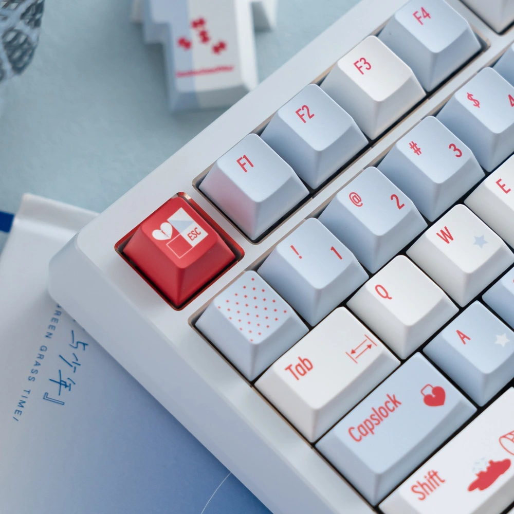 Green Grass Time botanical novelty keycap from the Summer Blue PBT Cherry Profile set
