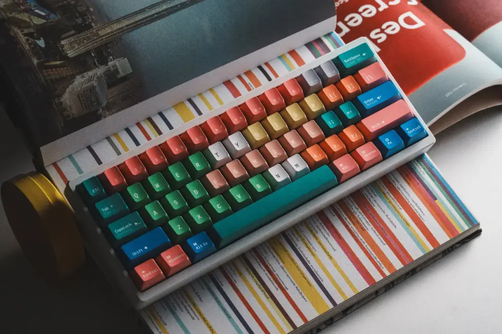 Fantasy Bean Y2K Style PBT Cherry Profile Keycaps Fantasy Bean Y2K PBT keycaps with a vibrant, dopamine-inspired color scheme.