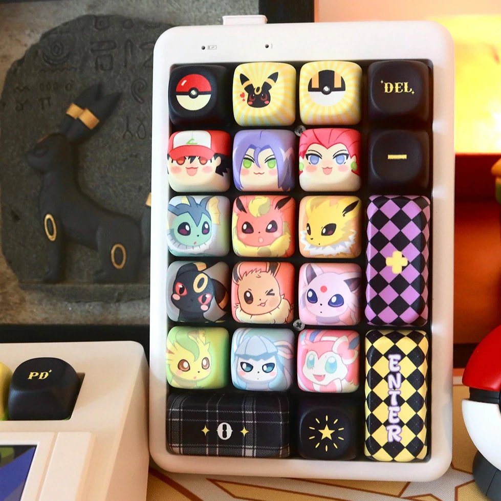 Moonlit Companion MOA keycaps featuring decorative characters and patterned accent keys