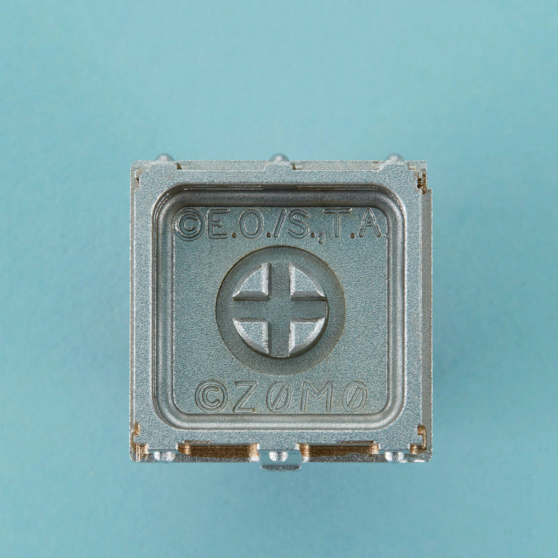 Rotating Straw Hat Aluminum Artisan Keycap Bottom view of the aluminum keycap showing base markings and MX switch compatibility